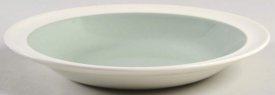 Barlaston Green Rim Soup Bowl by Wedgwood-1