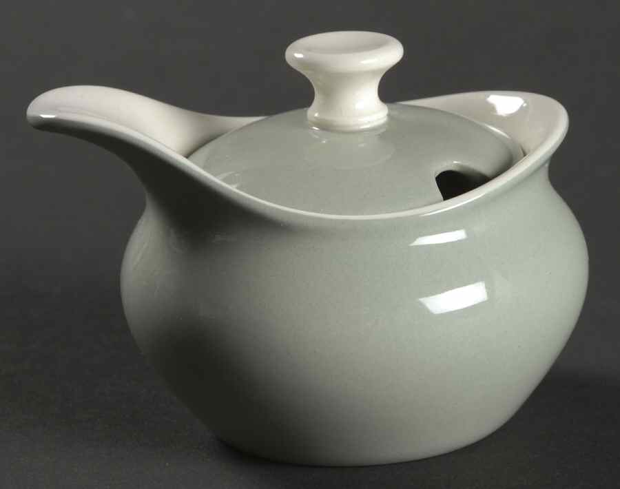 Barlaston Green Mustard Jar & Lid by Wedgwood-1