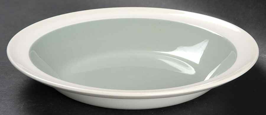 Barlaston Green Rim Soup Bowl by Wedgwood-1