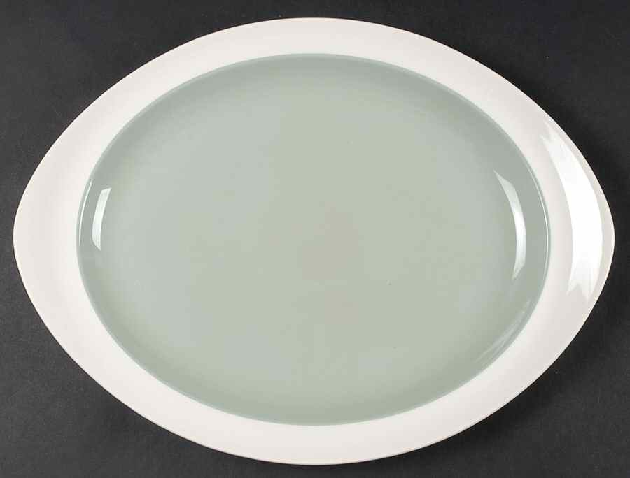 Barlaston Green 14" Oval Serving Platter by Wedgwood-1