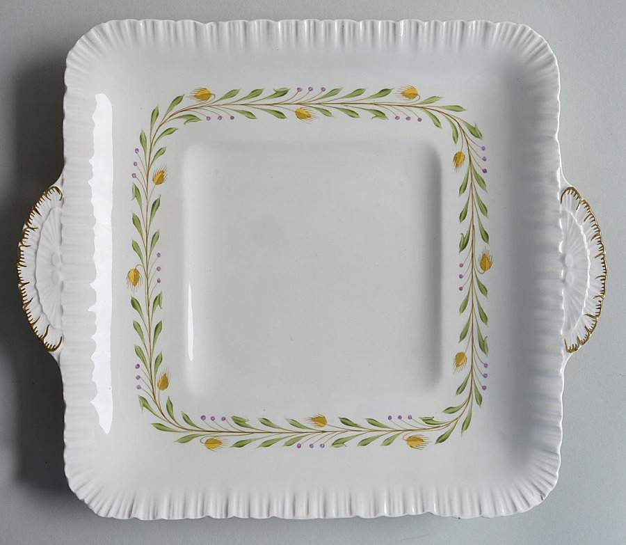 Barley Square Handled Cake Plate by Wedgwood-1