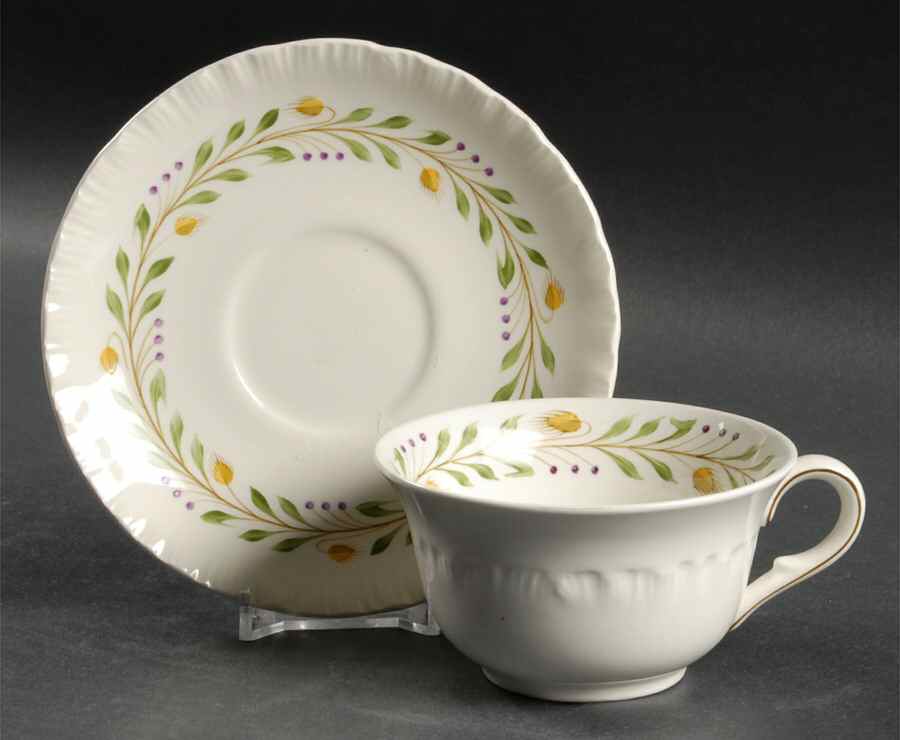 Barley Flat Cup & Saucer Set by Wedgwood-1