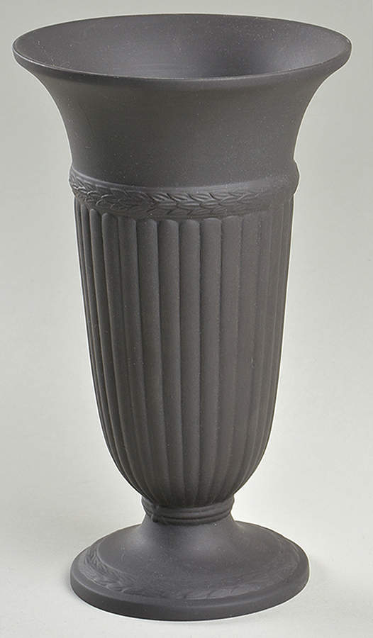 Basalt Black 8" Vase by Wedgwood-1