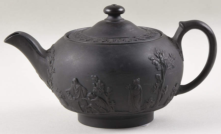 Basalt Black Teapot & Lid by Wedgwood-1