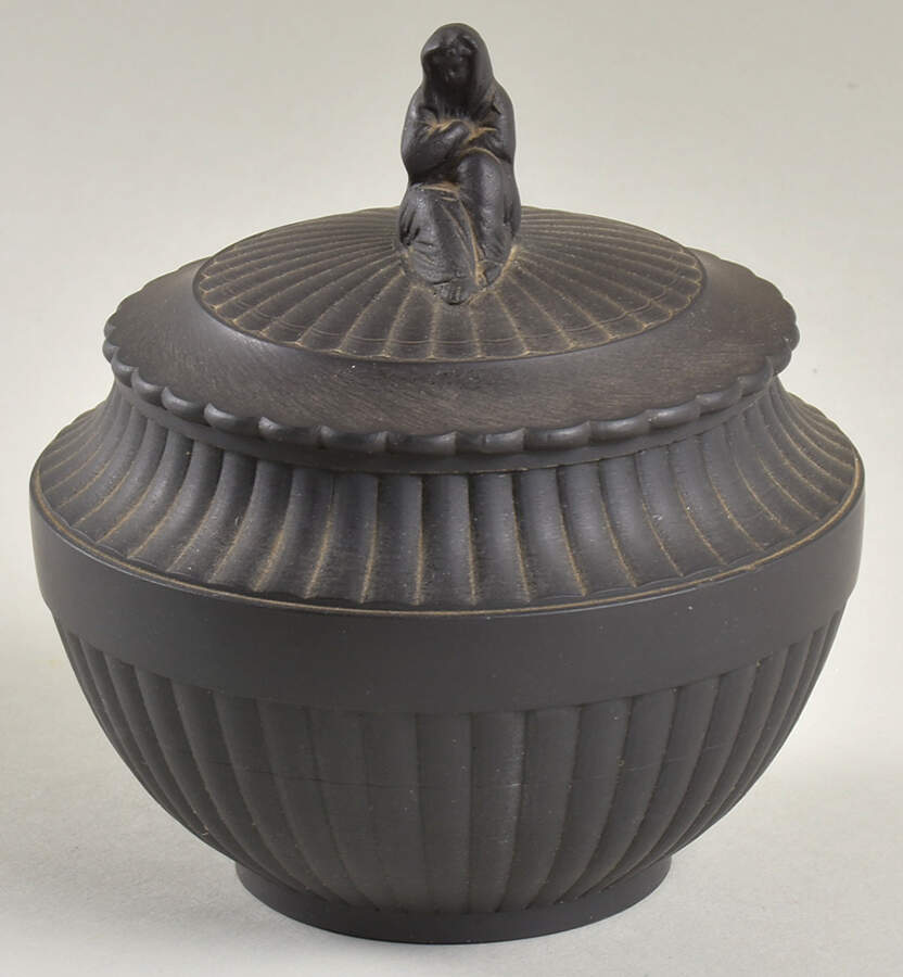 Basalt Black Sugar Bowl & Lid by Wedgwood-1