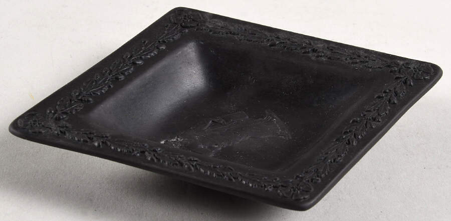 Basalt Black Small Diamond Shape Ashtray by Wedgwood-1