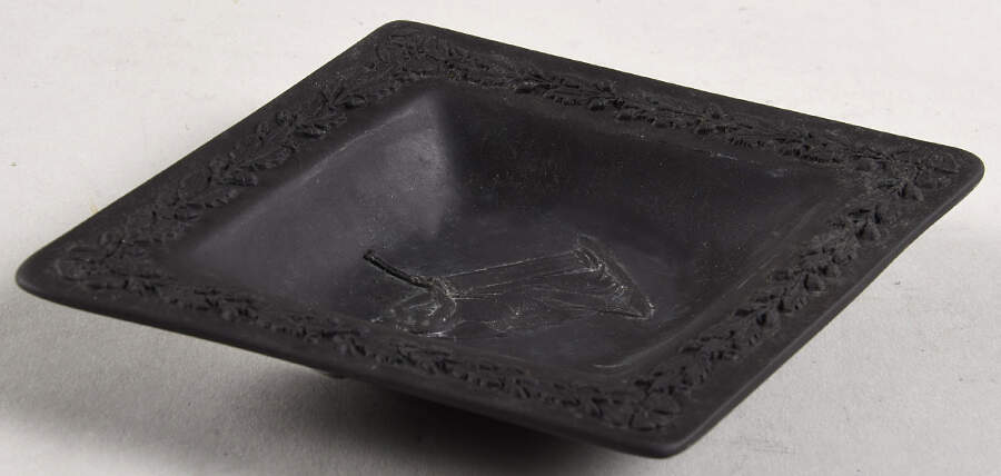 Basalt Black Small Diamond Shape Ashtray by Wedgwood-1