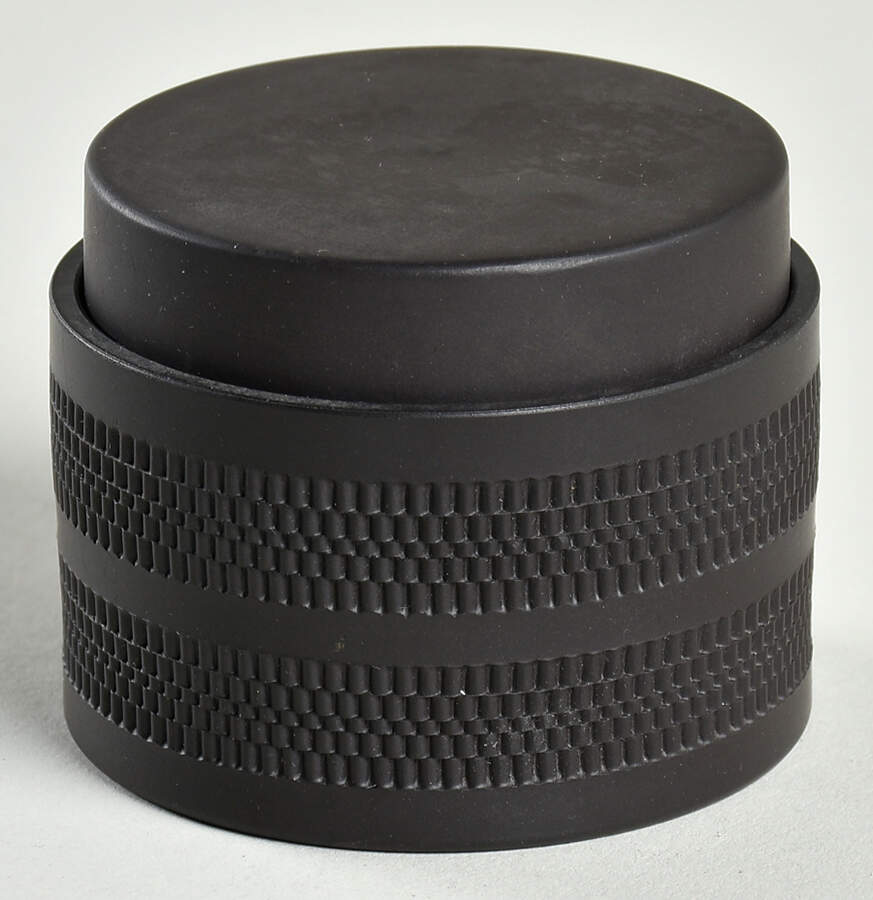 Basalt Black Mustard Pot & Lid by Wedgwood-1