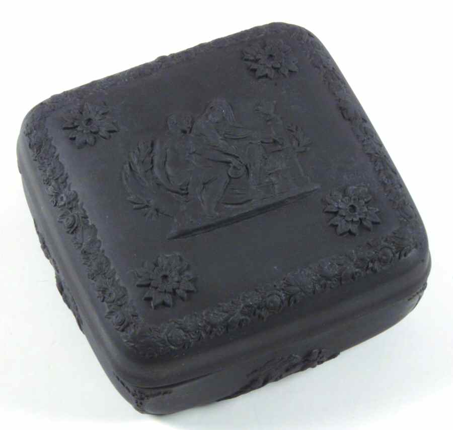 Basalt Black Bon Bon & Lid by Wedgwood-1