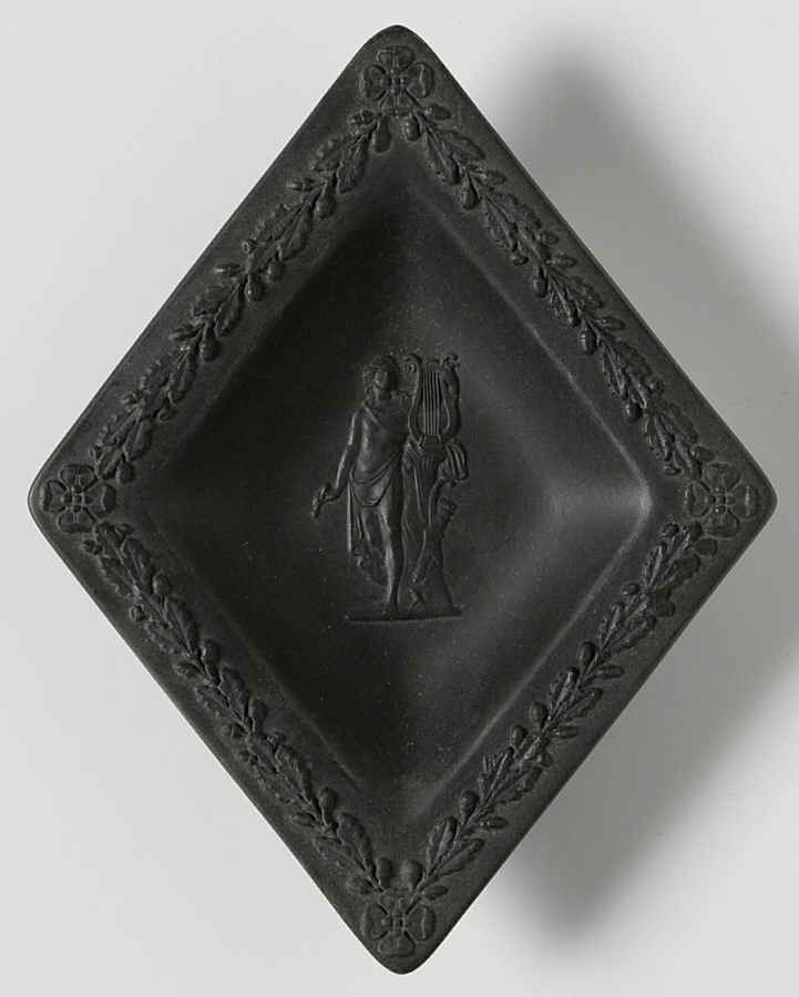 Basalt Black Small Diamond Shape Ashtray by Wedgwood-1
