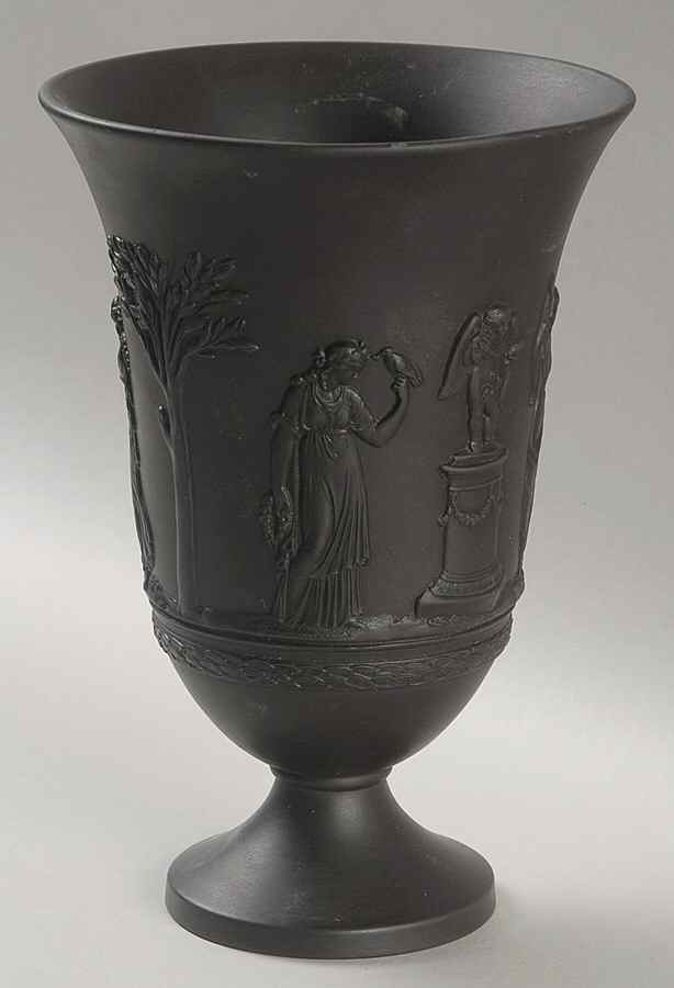Basalt Black Arcadian Vase by Wedgwood-1