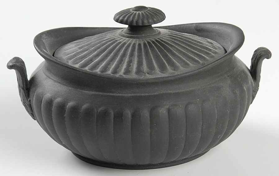 Basalt Black Sugar Bowl & Lid by Wedgwood-1