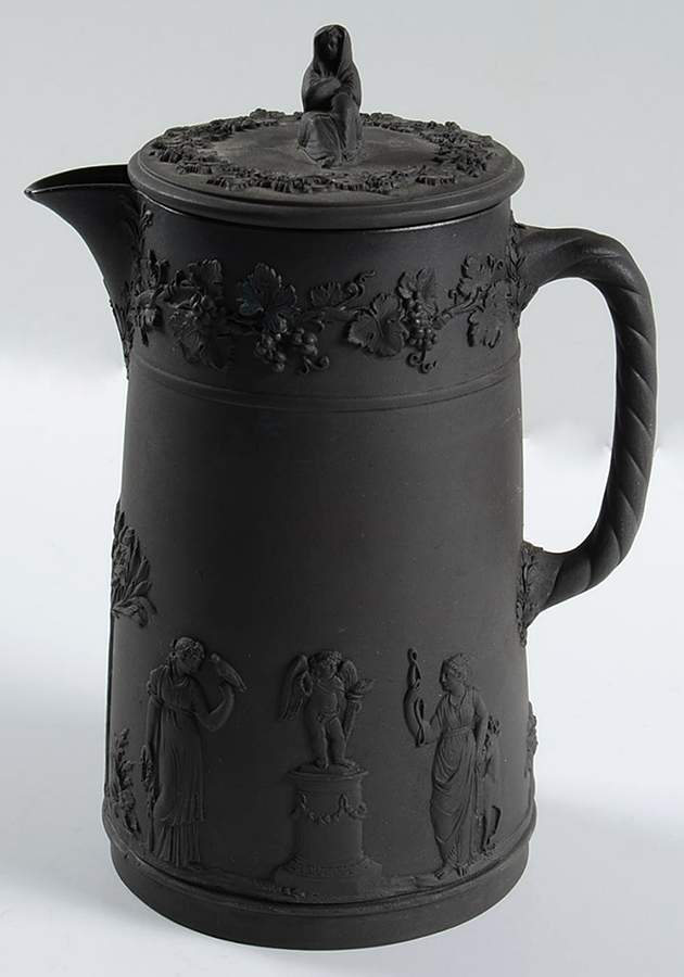 Basalt Black Hot Water Jug & Lid by Wedgwood-1