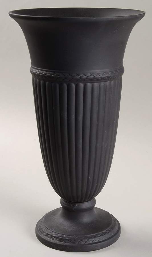Basalt Black 10" Vase by Wedgwood-1