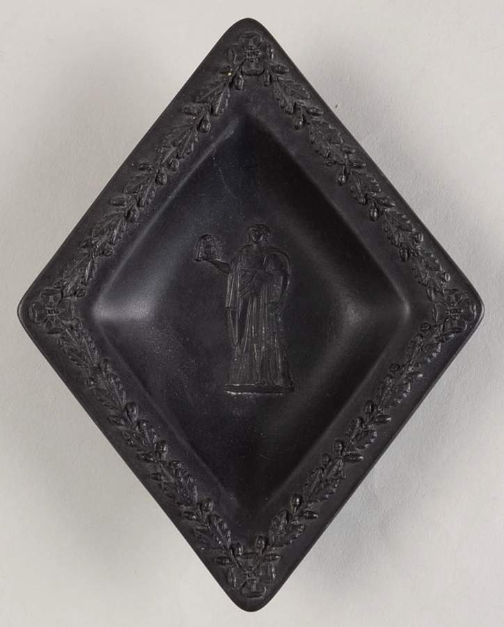 Basalt Black Small Diamond Shape Ashtray by Wedgwood-1
