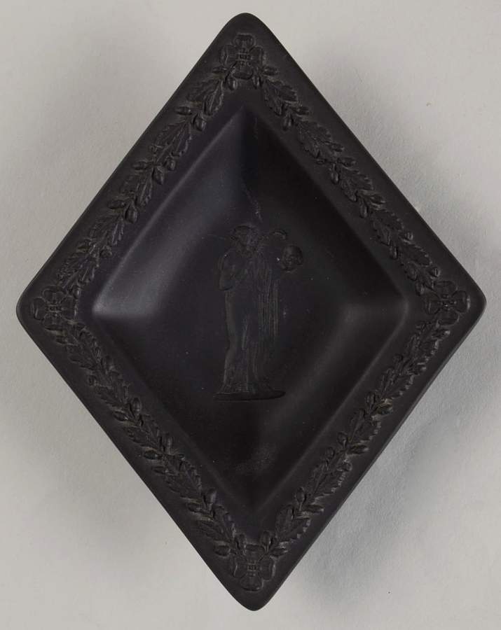 Basalt Black Small Diamond Shape Ashtray by Wedgwood-1