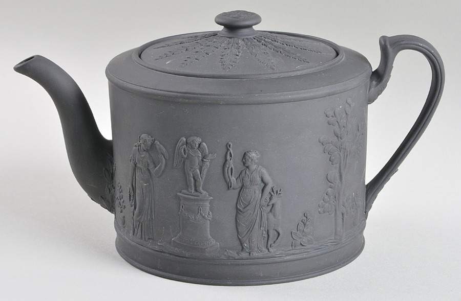 Basalt Black Teapot & Lid by Wedgwood-1