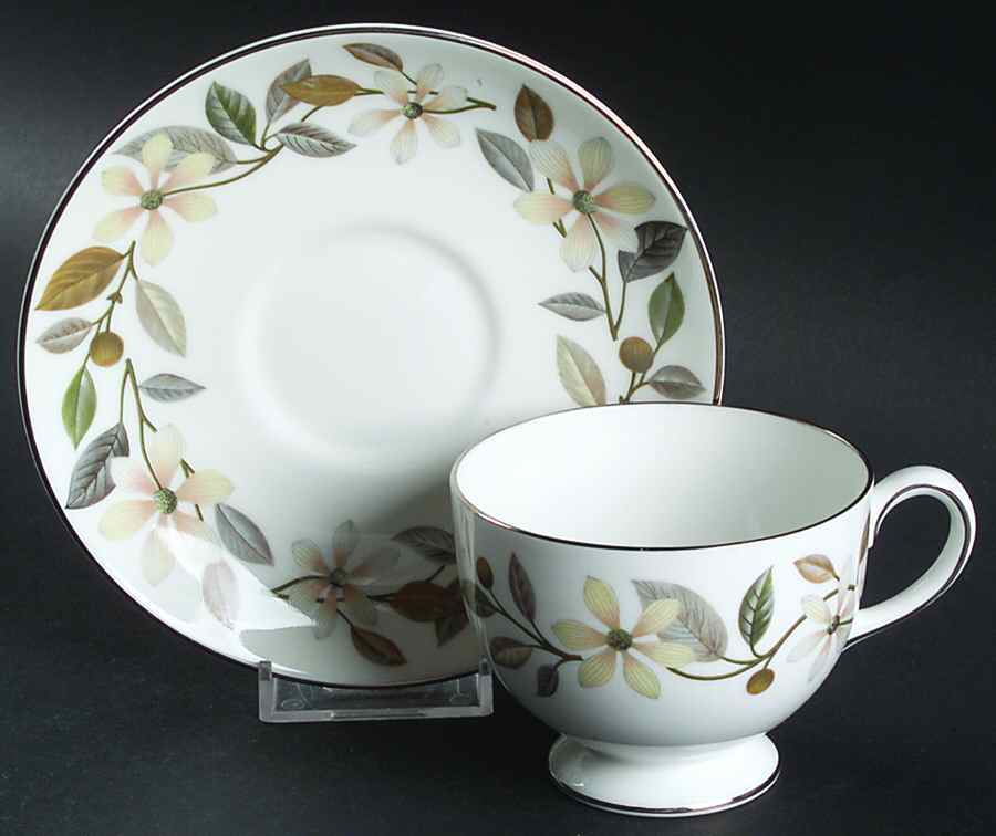 Beaconsfield Leigh Shape Footed Cup & Saucer Set by Wedgwood-1