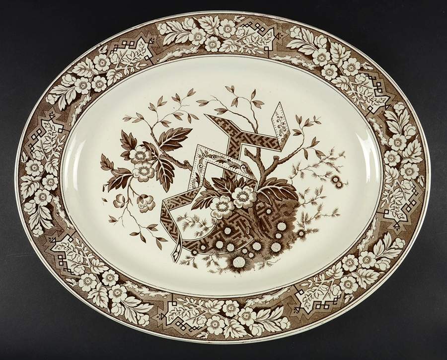 Beatrice Brown 18" Oval Serving Platter by Wedgwood-1
