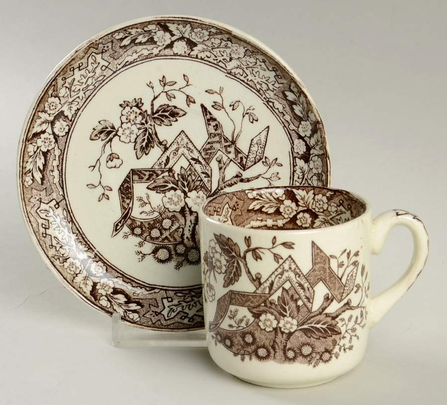 Beatrice Brown Flat Demitasse Cup & Saucer Set by Wedgwood-1