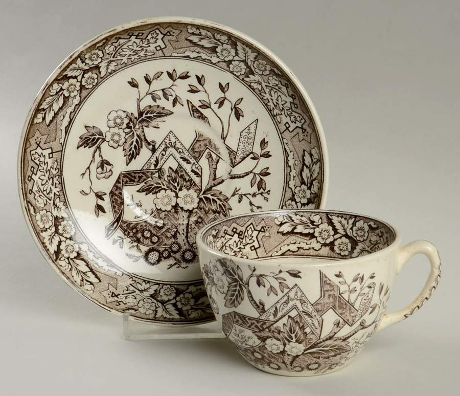 Beatrice Brown Flat Cup & Saucer Set by Wedgwood-1