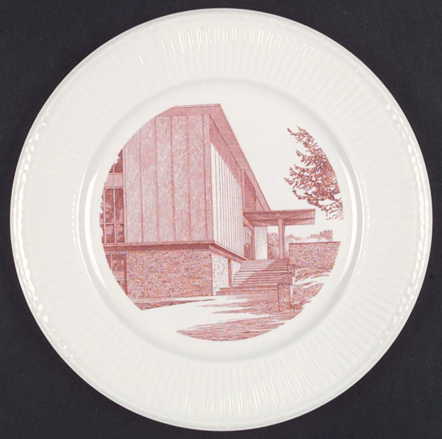 Beaver College Pink Dinner Plate by Wedgwood-1
