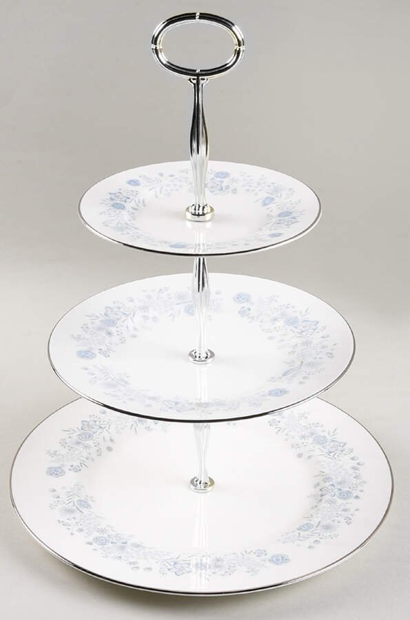 Belle Fleur 13 7/8"-14 1/4" 3-Tiered Serving Tray(DP,SP,BB) HC by Wedgwood-1