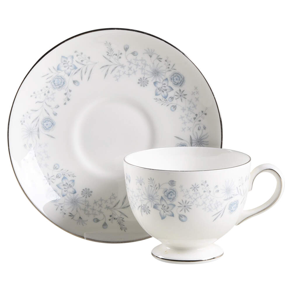 Belle Fleur Footed Cup & Saucer Set by Wedgwood-1