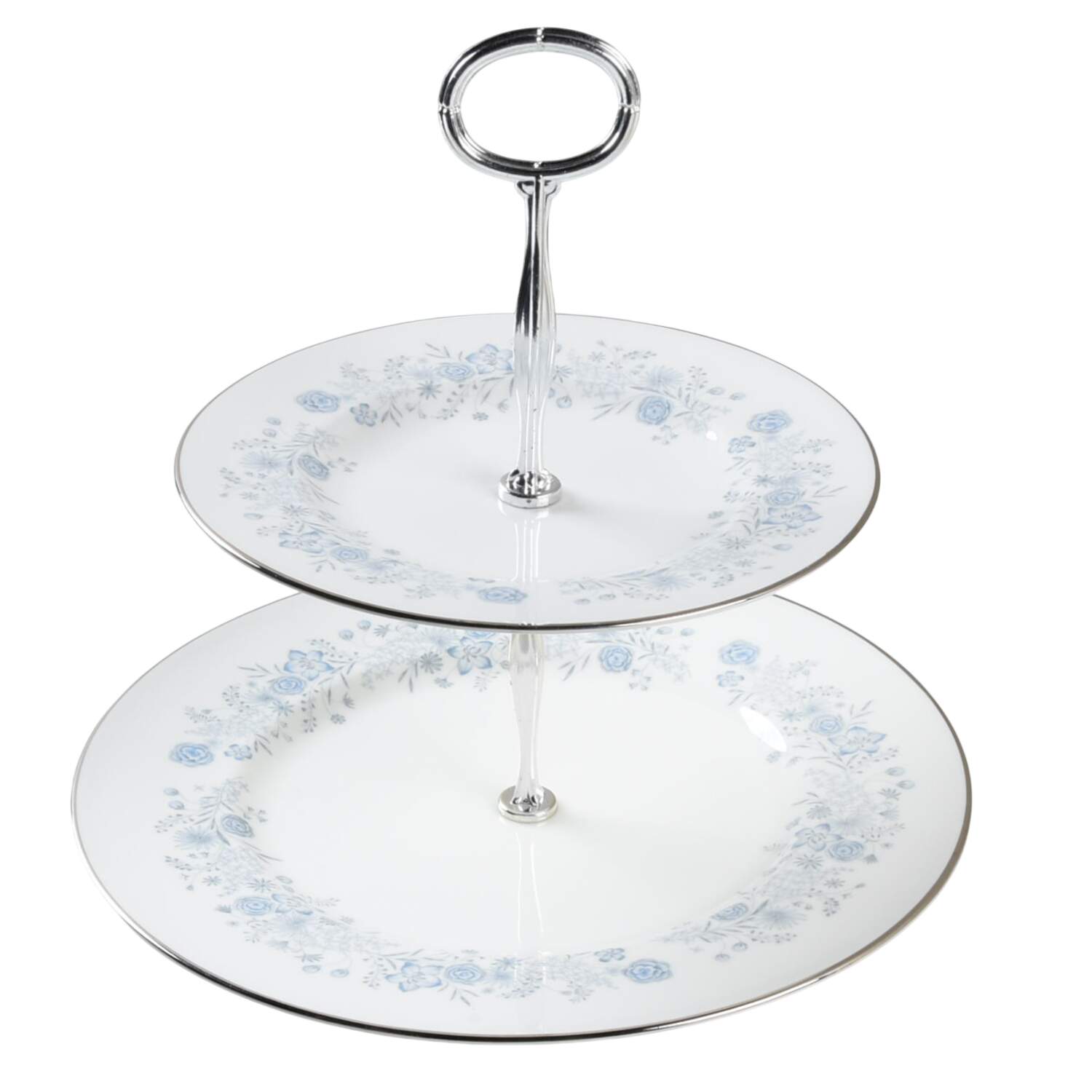 Belle Fleur 6 5/8"-10"  2 Tiered Serving Tray (Dp, Sp) HC by Wedgwood-1