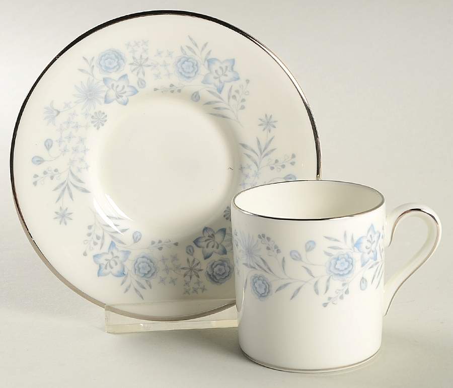 Belle Fleur Bond Shape Demitasse Cup and Saucer Set by Wedgwood-1