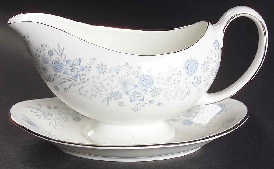 Belle Fleur Gravy Boat with Attached Underplate by Wedgwood-1