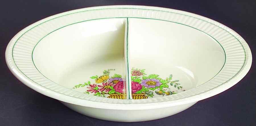 Belmar 10" Oval Divided Vegetable Bowl by Wedgwood-1