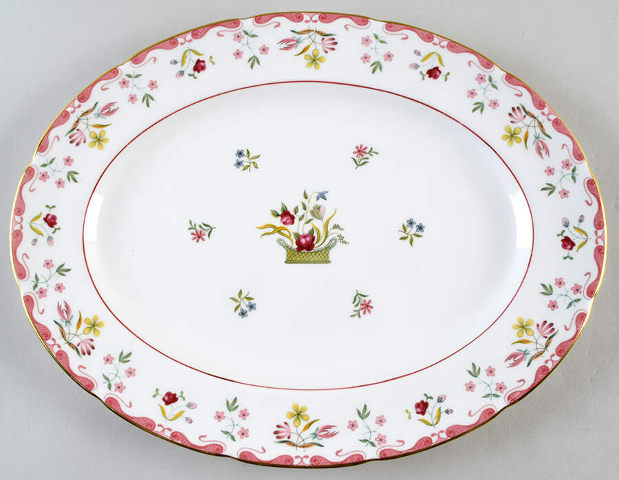 Bianca (Williamsburg Mark) 15" Oval Serving Platter by Wedgwood-1