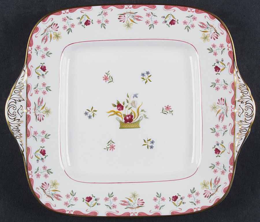 Bianca (Williamsburg Mark) Square Handled Cake Plate by Wedgwood-1