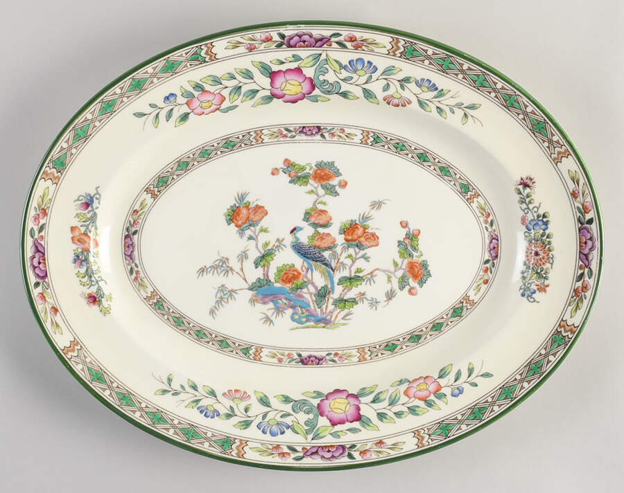 Bideford Multicolor (W1081) 17" Oval Serving Platter by Wedgwood-1