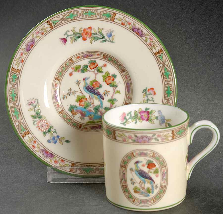 Bideford Multicolor (W1081) Bond Shape Demitasse Cup and Saucer Set by Wedgwood-1