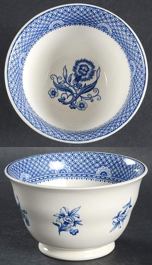 Blue Calico Open Sugar Bowl by Wedgwood-1