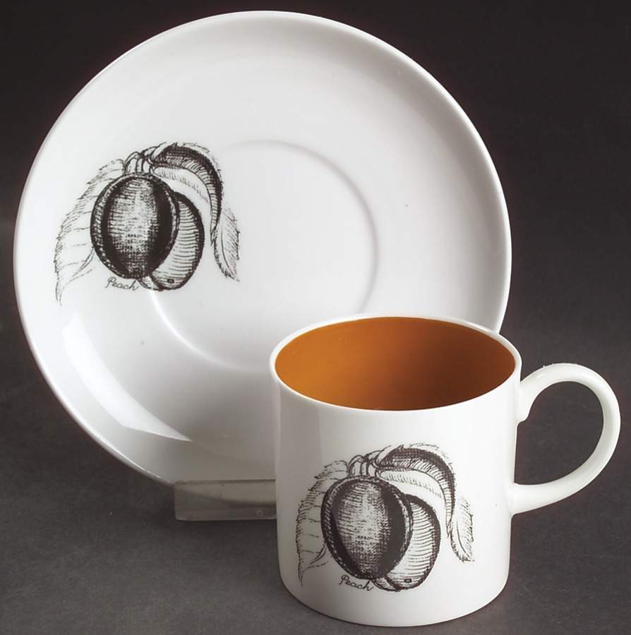 Black Fruit Flat Demitasse Cup & Saucer Set by Wedgwood-1