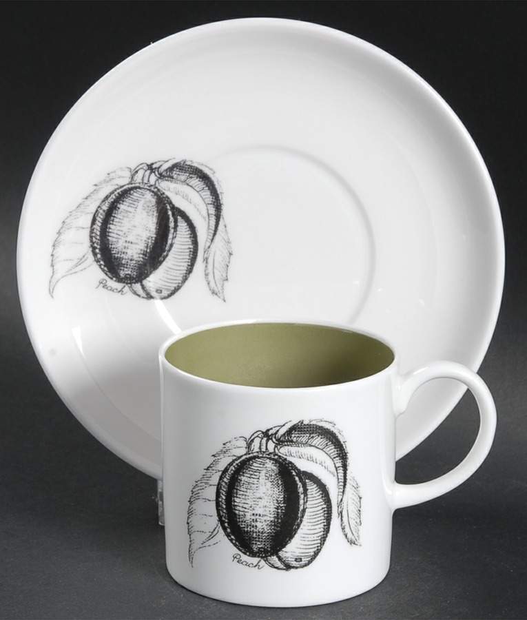 Black Fruit Flat Demitasse Cup & Saucer Set by Wedgwood-1
