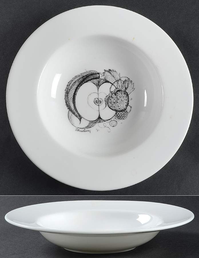 Black Fruit Rim Soup Bowl by Wedgwood-1