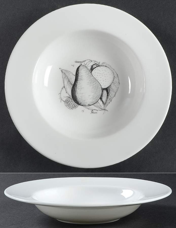 Black Fruit Rim Soup Bowl by Wedgwood-1
