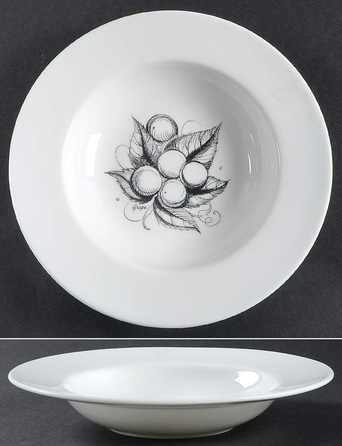 Black Fruit Rim Soup Bowl by Wedgwood-1