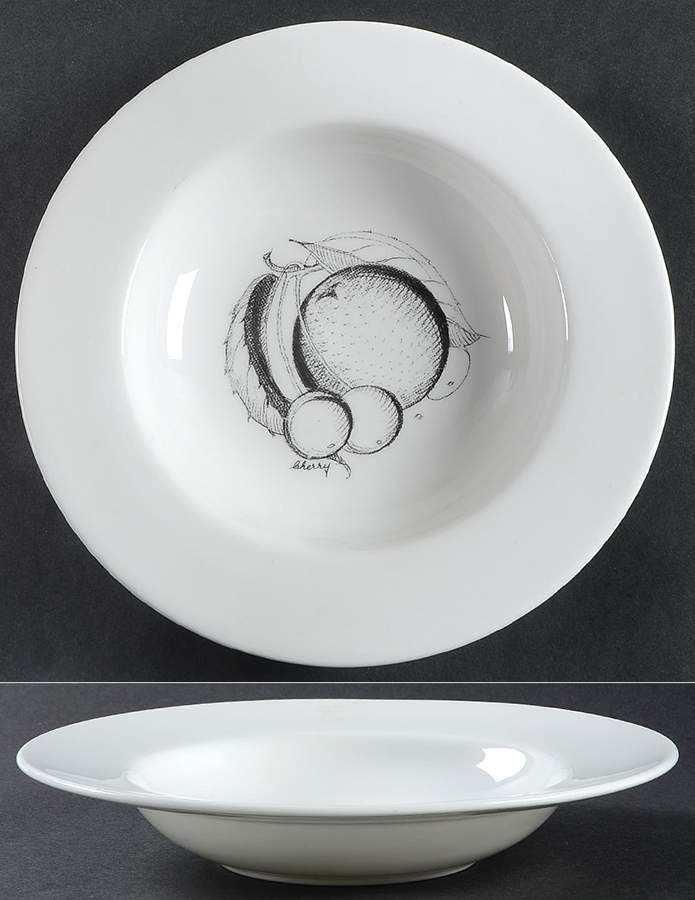 Black Fruit Rim Soup Bowl by Wedgwood-1