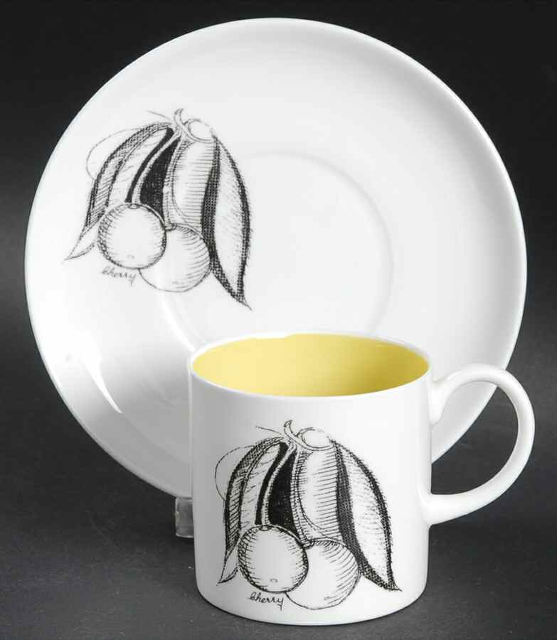 Black Fruit Flat Demitasse Cup & Saucer Set by Wedgwood-1