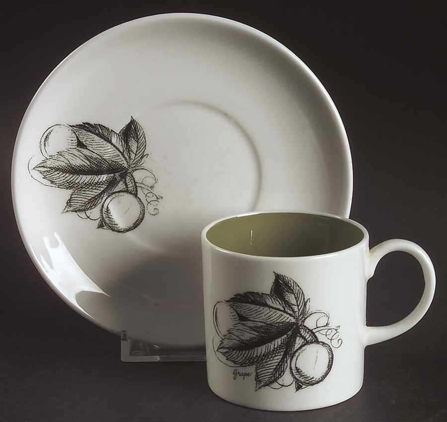 Black Fruit Flat Demitasse Cup & Saucer Set by Wedgwood-1