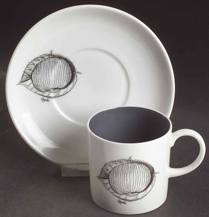 Black Fruit Flat Demitasse Cup & Saucer Set by Wedgwood-1