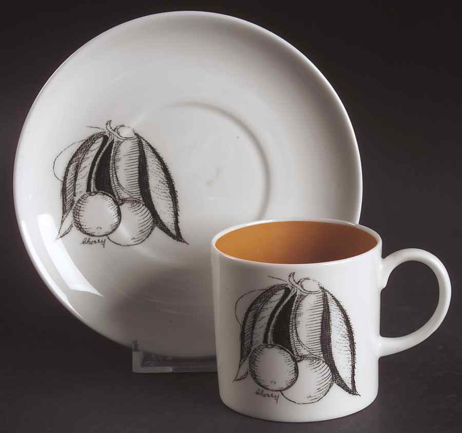 Black Fruit Flat Demitasse Cup & Saucer Set by Wedgwood-1