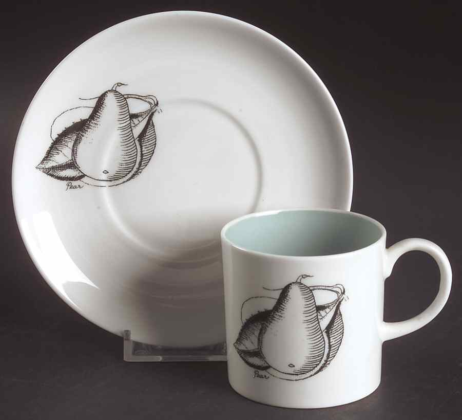 Black Fruit Flat Demitasse Cup & Saucer Set by Wedgwood-1