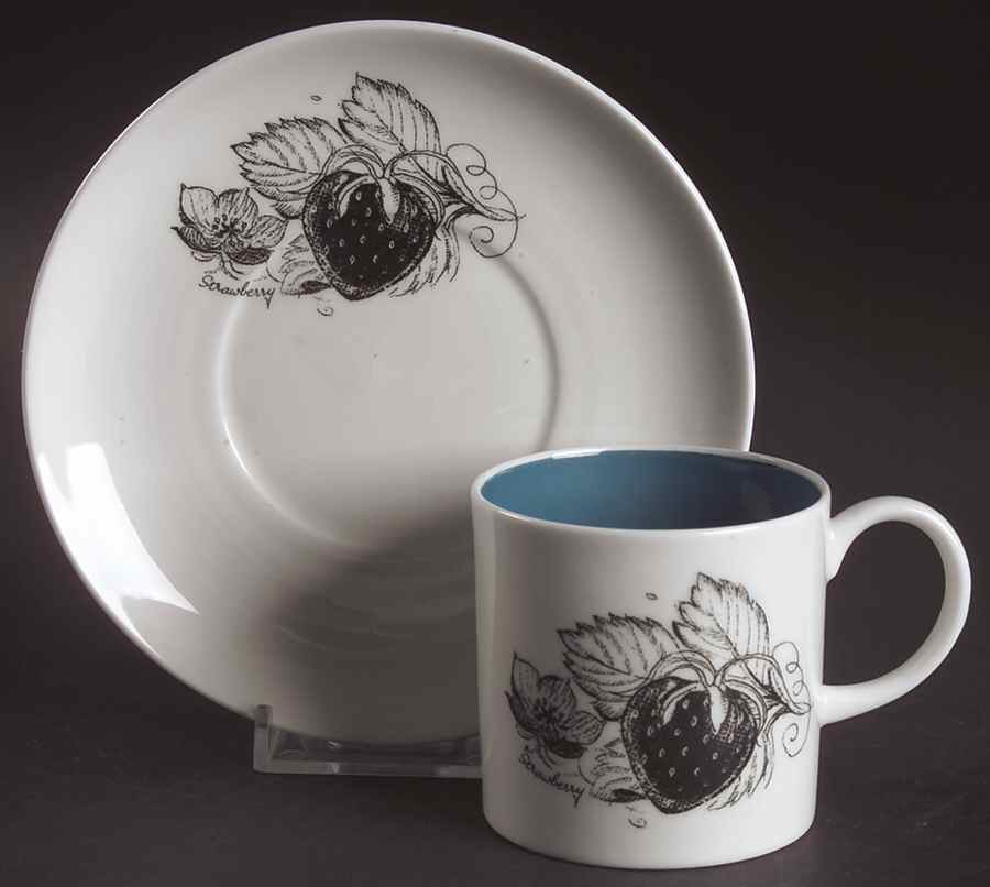 Black Fruit Flat Demitasse Cup & Saucer Set by Wedgwood-1