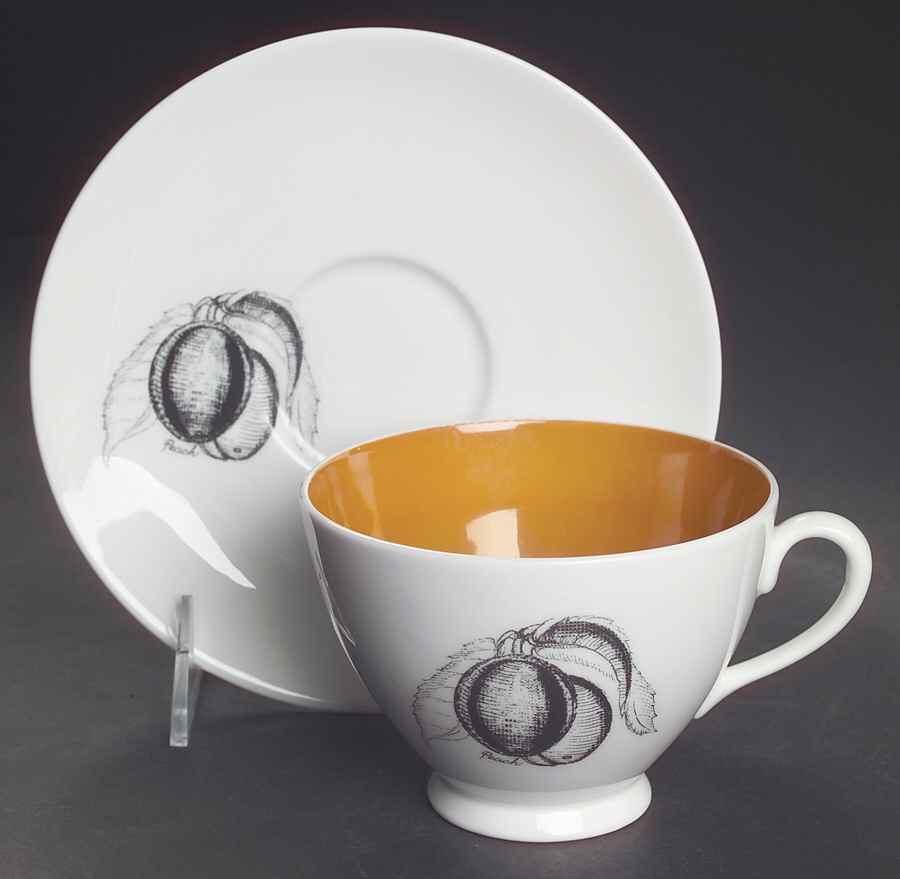 Black Fruit Oversized Cup & Saucer Set by Wedgwood-1
